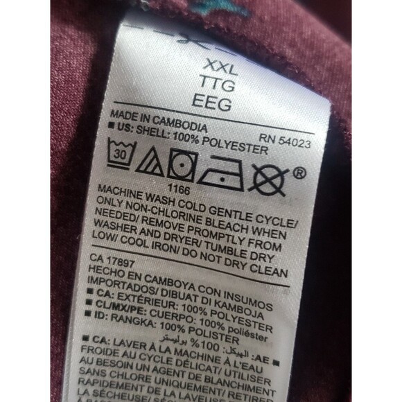 Old Navy Dress Womens XXL Burgundy Floral Long Sleeve Shift Lightweight … - Picture 6 of 7